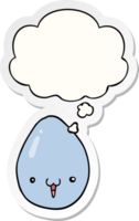 cartoon egg with thought bubble as a printed sticker png