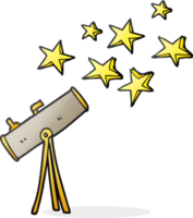 drawn cartoon telescope and stars png