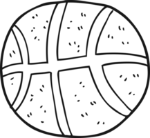getrokken zwart en wit tekenfilm basketbal png