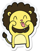 pegatina de un león de dibujos animados feliz png