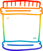 rainbow gradient line drawing of a cartoon vitamin pots png