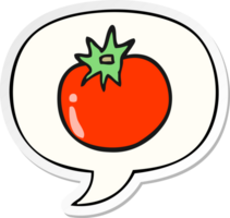 cartoon tomato with speech bubble sticker png