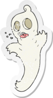 retro distressed sticker of a cartoon ghost png