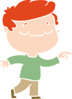 hombre pacífico de dibujos animados de estilo de color plano png