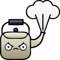 gradient shaded cartoon of a steaming kettle png