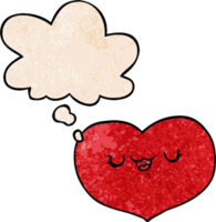 cartoon love heart with thought bubble in grunge texture style png