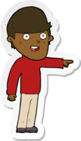 sticker of a cartoon pointing man png