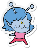 autocollant d'une fille extraterrestre de dessin animé png