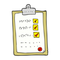 getrokken tekenfilm checklist png