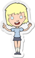 sticker of a cartoon woman pointing png