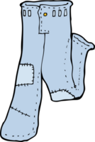 cartoon patched old jeans png