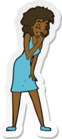 sticker of a cartoon woman laughing png