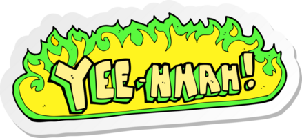 sticker of a yee hah cartoon png