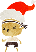 hand- getrokken Kerstmis retro tekenfilm van kawaii jongen png