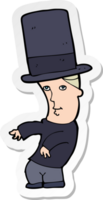 sticker of a cartoon man wearing top hat png