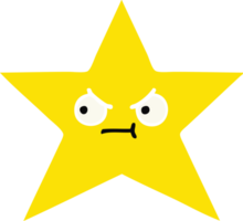 flat color retro cartoon of a gold star png