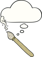 cartoon paint brush with thought bubble png