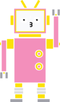 flat color retro cartoon of a robot png