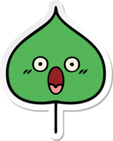 sticker of a cute cartoon expressional leaf png