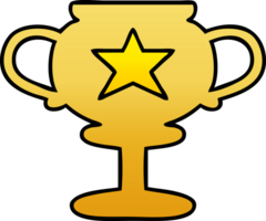 gradient shaded cartoon of a gold trophy png