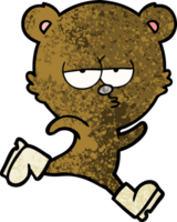 desenho de urso correndo em sapatos grandes png