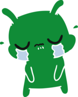 drawn cartoon of cute sad alien png