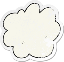 retrò afflitto etichetta di un' cartone animato decorativo nube elemento png