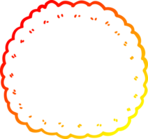 warm gradient line drawing of a cartoon biscuit png