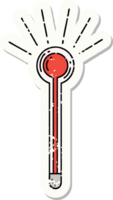 versleten oud sticker van een tatoeëren stijl glas thermometer png