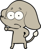 Cartoon unsicherer Elefant png