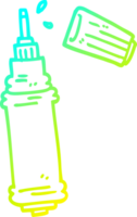 cold gradient line drawing of a cartoon ink pen png