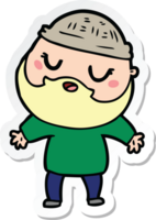 sticker of a cartoon man with beard png