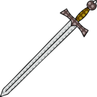 comic book style quirky cartoon sword png