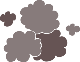 flat color illustration of smoke cloud png