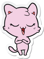 sticker of a happy cartoon cat png