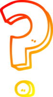 warm gradient line drawing of a cartoon question mark png