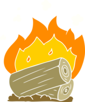 flat color style cartoon campfire png