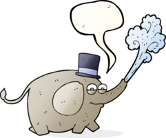 drawn speech bubble cartoon elephant squirting water png