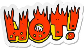 pegatina de un símbolo caliente de dibujos animados png