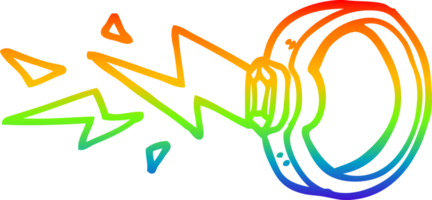 rainbow gradient line drawing of a cartoon zapping ring png
