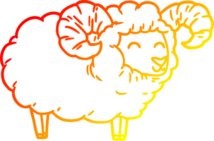 caloroso gradiente linha desenhando do uma desenho animado RAM png