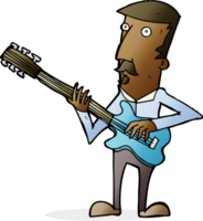 homme de bande dessinée jouant de la guitare électrique png