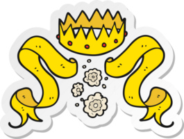 sticker of a cartoon crown and scroll png
