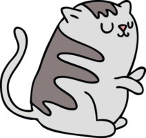 hand drawn quirky cartoon cat png