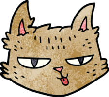 gatto felice di doodle del fumetto png