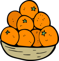 dessin animé bol de des oranges png