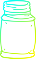 cold gradient line drawing of a cartoon glass jar png