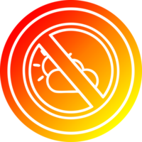 non temps circulaire icône avec chaud pente terminer png