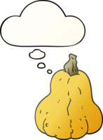 cartoon squash with thought bubble in smooth gradient style png