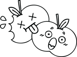 line drawing cartoon of a apples png